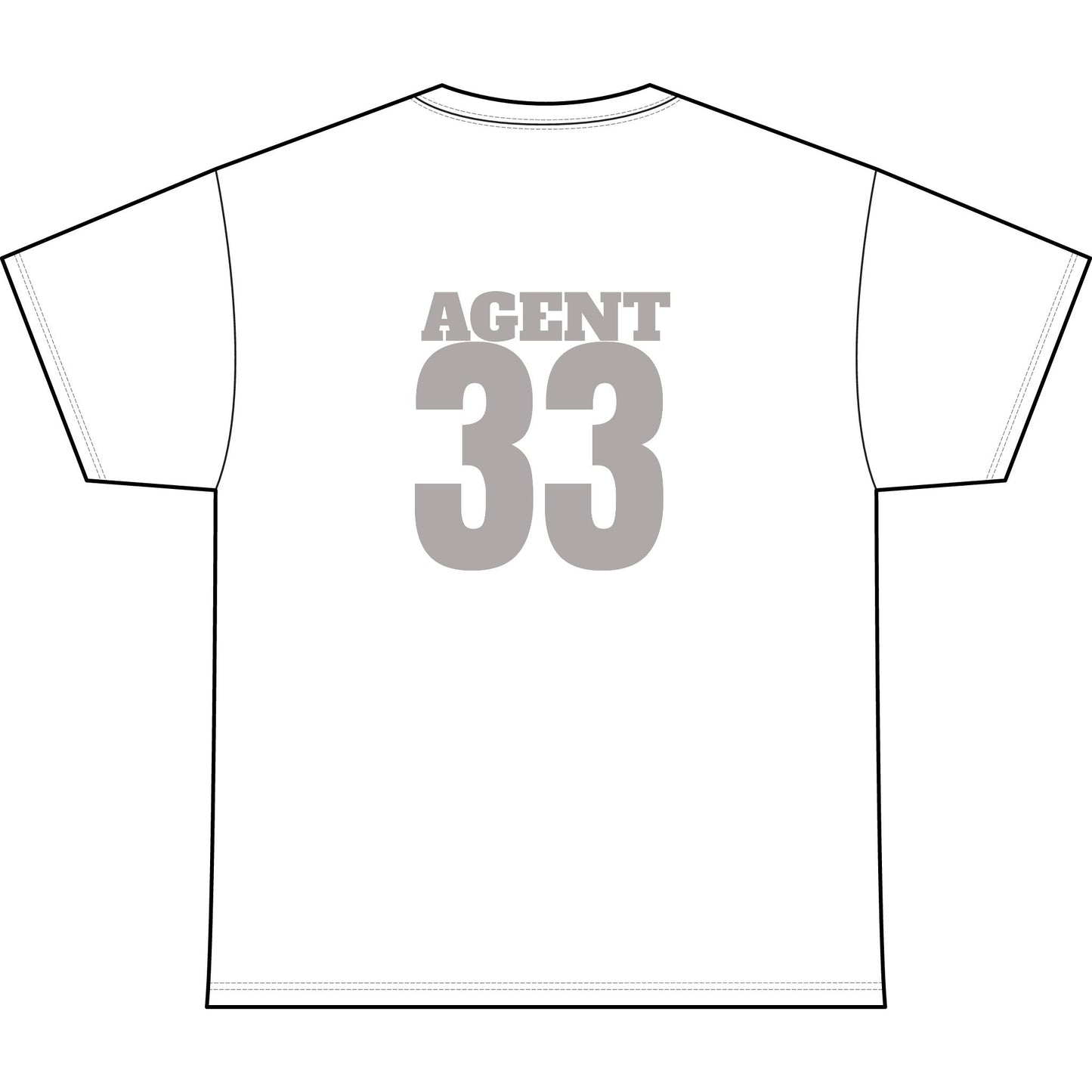 Graffiti Script Tee — Front Art with «Agent 33» Back Number