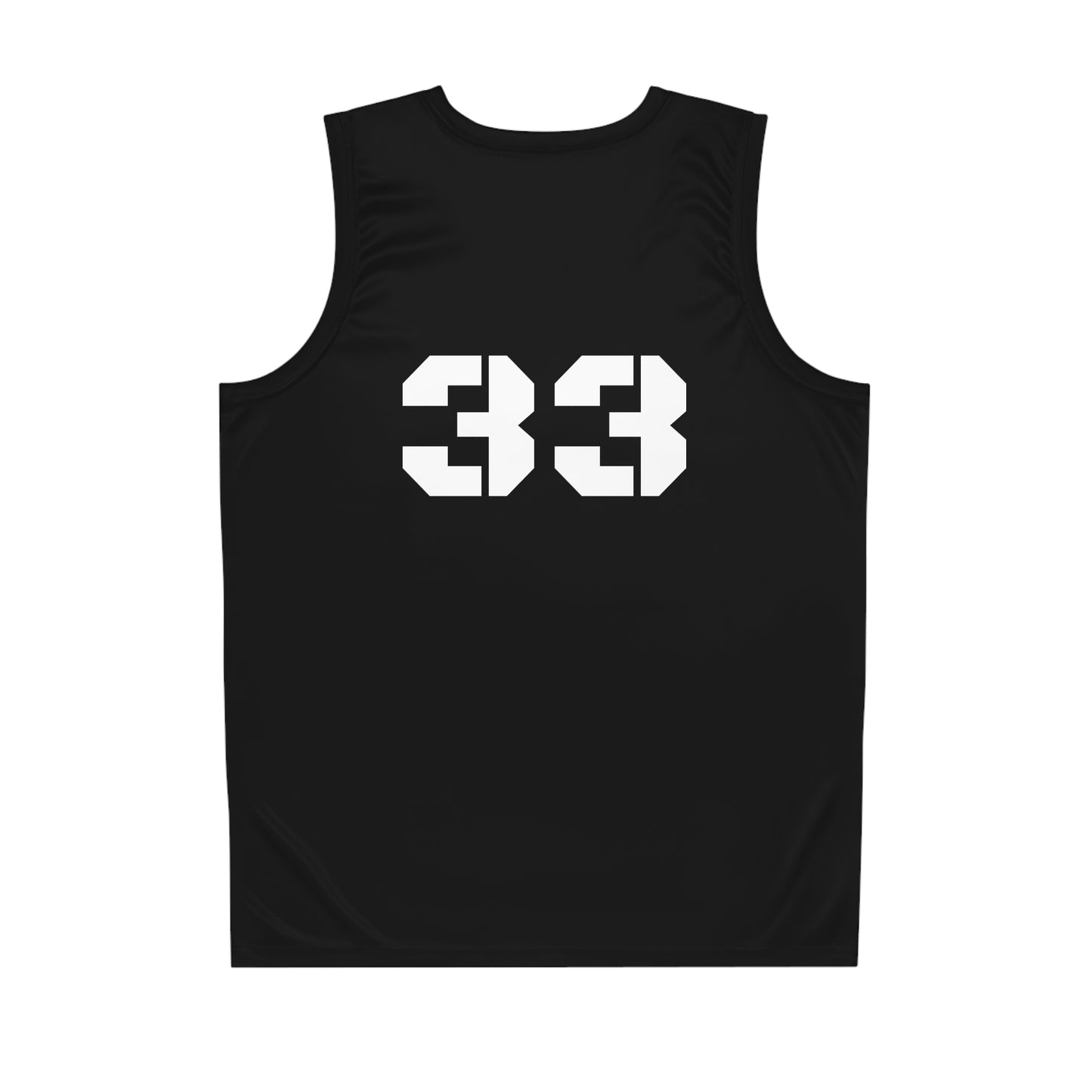 Agent 33 FatCap Basketball Jersey — Black AOP Hoop Tank with Mascot Logo