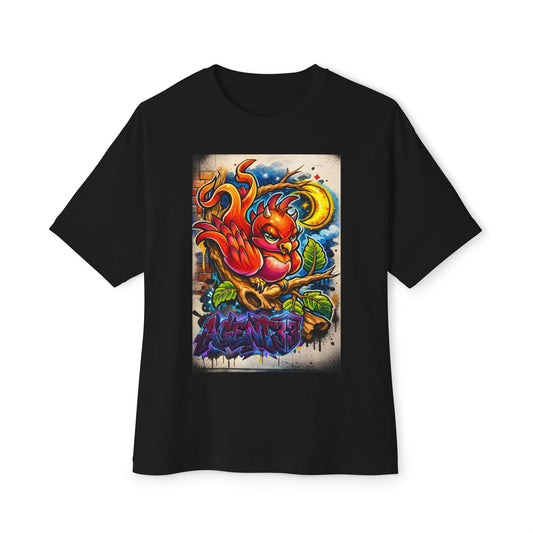 Street Art Cardinal Tee — Vibrant Graffiti Bird Graphic Shirt