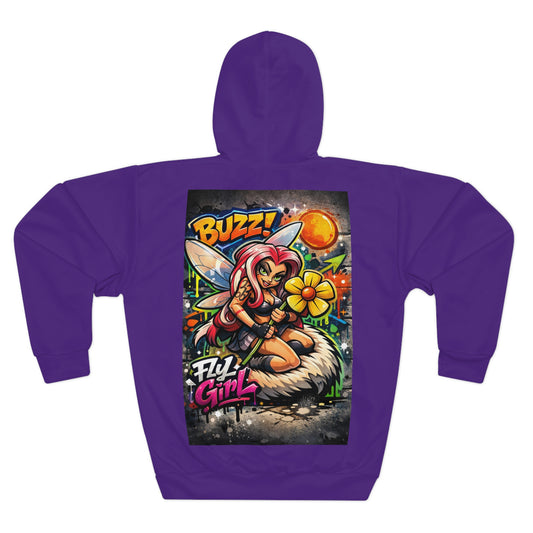 Agent33 Graffiti Bee Girl Hoodie — Colorful Street Art Pullover